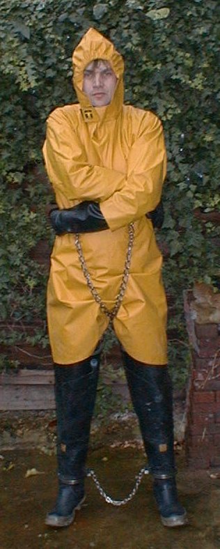 Oilskins & waders chained